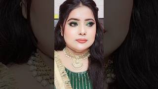 💚✨Green eye makeup tutorial for mehendi bride✨💚  shorts youtubeshorts ytshorts [upl. by Ferris]