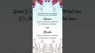 vertical Wedding invitation Edius Project66 Whatsapp Invitation Edius 7891011 M9414402138 [upl. by Aracaj624]