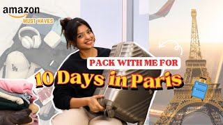 Pack w me for a PARIS trip 🇫🇷✨ Amazon travel amp winter essentials haul  Alfiya Karim Khan [upl. by Anatak]