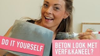 Beton look met verf amp kaneel maken DIY  Furnlovers [upl. by Ajnotal]