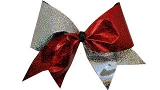 How To Make A Holographic Cheer Bow  DIY [upl. by Anikes]