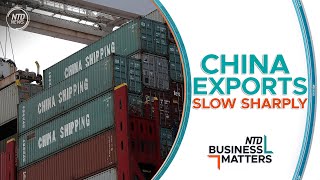 Chinese Exports Slow Sharply  Business Matters Oct 14 [upl. by Chaffinch]