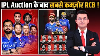 IPL Auction के बाद सबसे कमजोर Team RCB Auction के बाद Virat Kohli की Team को मिली सबसे कम Rating [upl. by Fitts481]