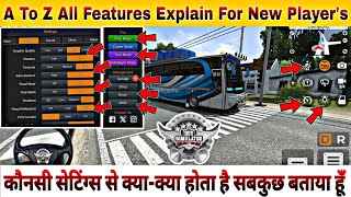 All Features Explain Bus simulator indonesia For Beginner Hindi All Settings Bus simulator indonesia [upl. by Noitsuj]