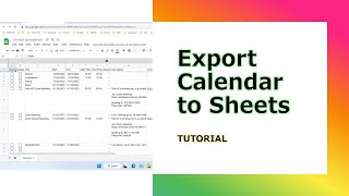 How to Export Google Calendar to Google Sheets [upl. by Leina]