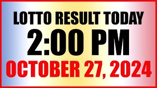 Lotto Result Today 2pm October 27 2024 Swertres Ez2 Pcso [upl. by Sipple]