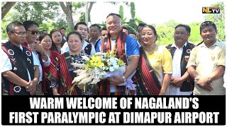 WARM WELCOME OF NAGALANDS FIRST PARALYMPIC AT DIMAPUR AIRPORT [upl. by Bucher]