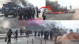 Ça chauffe à Mbacké Affrontements entre forces de lordre et les militants de Pastef [upl. by Meggi567]