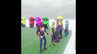 GTA5 Epic Ragdoll RED SPIDERMAN VS RED MINION VS GREEN MINION Funny Fails Jump [upl. by Einot]