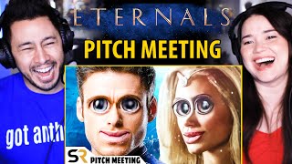 ETERNALS PITCH MEETING Reaction  Ryan George Screen Rant  Jaby Koay amp Achara Kirk [upl. by Edgell]