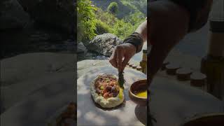 Cube pita bread cooked by the streamoutdoorcooking cooking asmr food chef short [upl. by Glynn881]