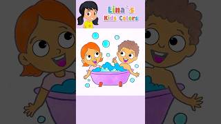 Kids washing in the bathtub  Coloring  Kids Songs ✨💖🌟 shorts nurseryrhymes coloring [upl. by Gusty]