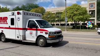 Saginaw MI MMR ambulance 258 responding CARSON Siren PHASER Siren Usage AIR HORN usage [upl. by Lyrej210]