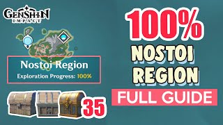 How to Nostoi Region 100 FULL Exploration ⭐ Fontaine ALL CHESTS【 Genshin Impact 】 [upl. by Pearlstein527]