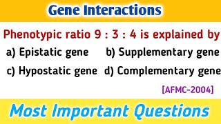 MCQs on Gene Interactions  Genetics mcq  Most Important Questions [upl. by Miett578]