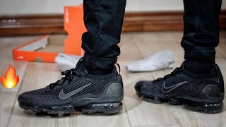 Nike Air VaporMax 2021 FK Black Anthracite Unboxing and Review [upl. by Brause154]