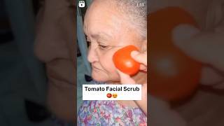 Get Younger Skin Easily  Parlour Like Tomato Facial At HomeGet Fair amp Clear Skin beauty shorts [upl. by Yllak451]