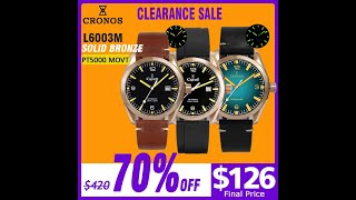 Cronos Diver Men Watch Bronze CuSn8 Automatic luxery watches cronos sale [upl. by Ainevul289]