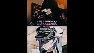 Cid Kagenou vs Esdeath  Eminence in Shadow amp Akame Ga Kill anime edit debate animeedit [upl. by Ecneret375]