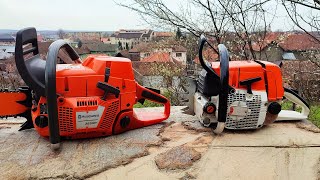 Husqvarna 385xp versus Stihl 064 same bar and chain [upl. by Llenrad827]