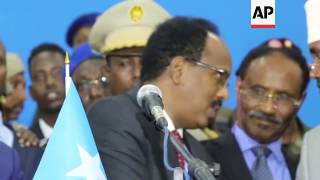 Farmajo sworn in as new President of Somalia [upl. by Nyltiak]