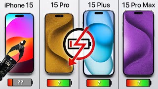 iPhone 15 vs 15 Plus vs 15 Pro vs 15 Pro Max Battery Test [upl. by Lydie]