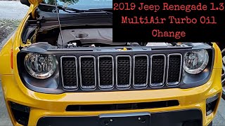 2019 Jeep Renegade 13 MultiAir Turbo Oil Change [upl. by Akinhoj]