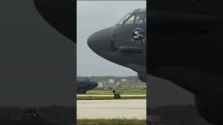 A US Air Force B52H bomber takes off from Andersen Air Force Base Guam [upl. by Tisbee]