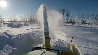 3919 JOHN DEERE 1025R SNOW BLOWING [upl. by Eehtomit]