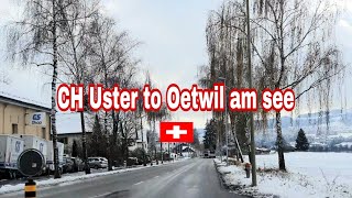 CH Uster to Oetwil am see driving in winter in Switzerland [upl. by Durarte786]