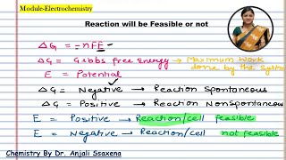 Reaction is feasible or not  Electrochemistry numerical Engineering Chemistry [upl. by Rothstein79]