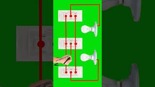 two way switch diagram 3 switch 2 bulb wiring connectionshortsvideo connection viaralelectrical [upl. by Aerdnna]