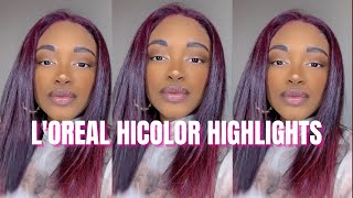 Dying My Hair  L’Oréal HiColor Highlights Red amp Magenta  No Bleach [upl. by Einaled]