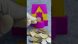 Pink and yellow colour coin collect puppy house  Dog House Bank review HD430 doghouse shorts [upl. by Loresz]