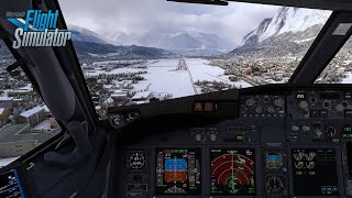 MSFS 2020  PMDG 737  Innsbruck RNP Z 26 approach and landing [upl. by Kcirded]