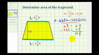 Ex Area of a Trapezoid Using Mixed Numbers [upl. by Cissej]