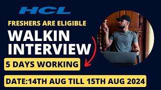 HCL Mega Walkin Drive Tomorrow [upl. by Nnylirej]