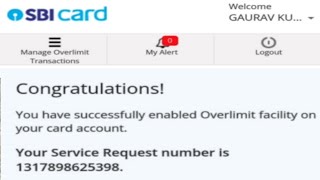 how to enabled overlimit transactions facility on sbi credit card  overlimit transaction charges [upl. by Weksler]