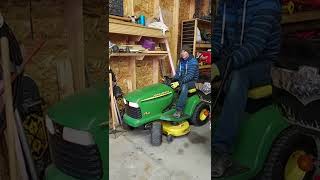 John Deere LT155 Riding Lawn Mower Cold Start [upl. by Ellyn]