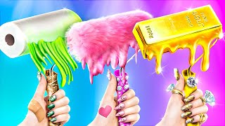 One Colored MAKEOVER Challenge  Rich vs Broke vs Giga Rich Girl Best Crafts Funny Moments [upl. by Nais774]