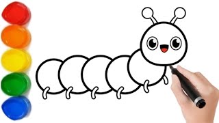 How to draw a caterpillar  how to draw a caterpillar step by step  Caterpillar drawing for kids [upl. by Keldon]