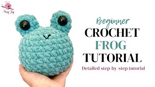 Great Beginner First Project How To Crochet a Simple Frog Quick Easy Frog Tutorial amp Free pattern [upl. by Hanaj]