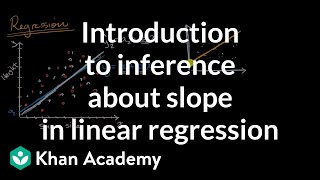 Introduction to inference about slope in linear regression  AP Statistics  Khan Academy [upl. by Grayce387]