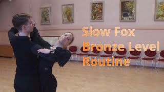 Slow Foxtrot Bronze Level Choreography  Feather Finish Reverse Turn [upl. by Nanyk]