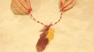 How to Wrap Feathers amp Beads for Indian Attire  Making Crafts [upl. by Oninrutas]