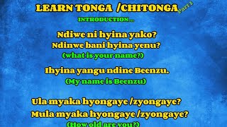 LEARN CHITONGA Part 1 learning language practice africa zambia world zimbabwe youtube [upl. by Fisuoy]