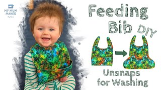 FEEDING BIB WITH POCKET DIY  Ultimate Beginner Friendly Baby Bib with FREE PATTERN [upl. by Aziul780]