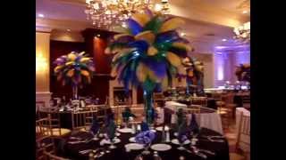 Mardi Gras Themed Ostrich Feather Centerpieces Rentals at The Inn at New Hyde Park [upl. by Berey]