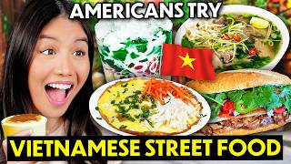 Americans Try Vietnamese Street Food For The First Time Phở Chè Thái Bánh Xèo [upl. by Nwahser163]