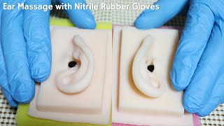 ASMR Ear Massage with Nitrile Rubber Gloves  999 Fall Asleep No Talking [upl. by Alyat790]